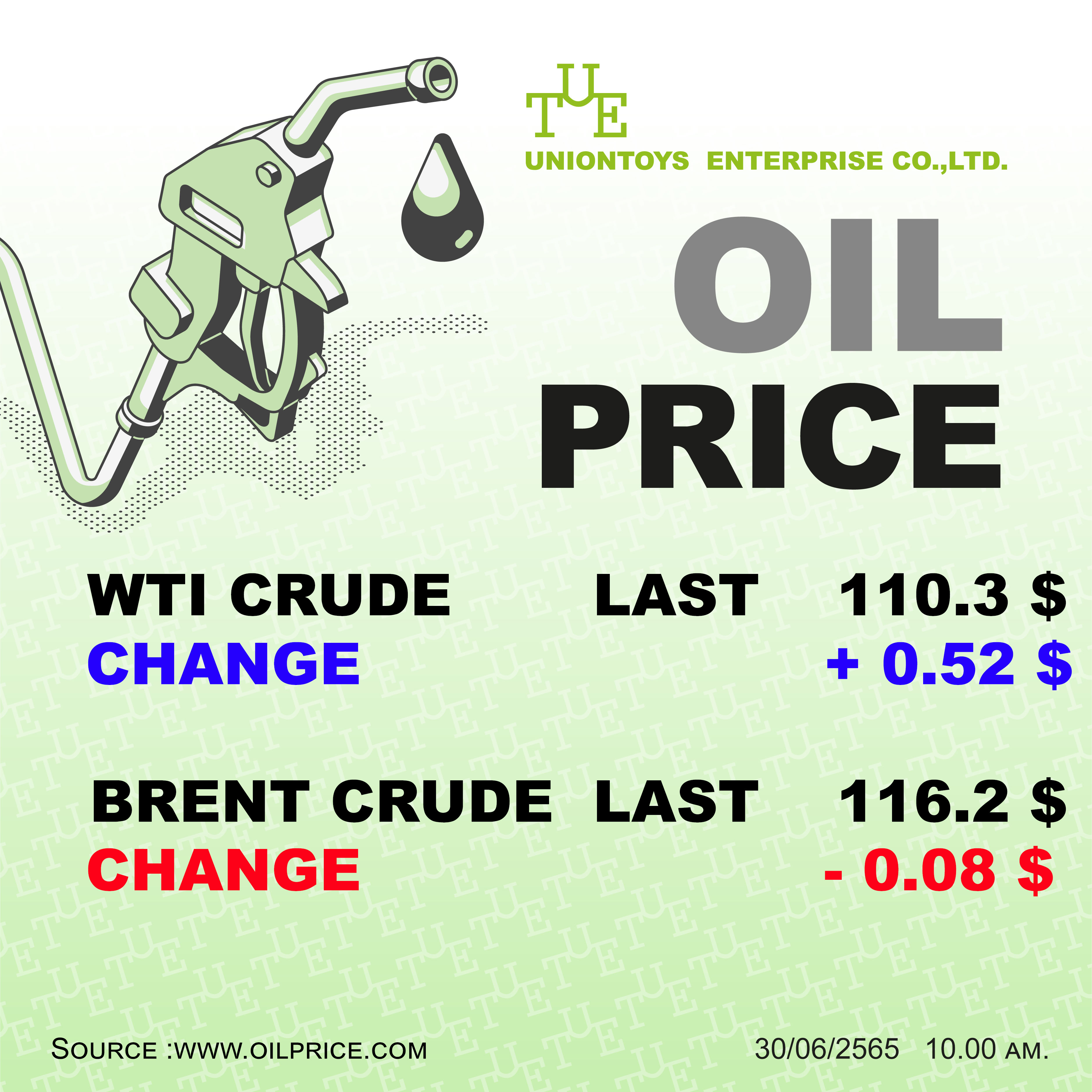 Uniontoys Oil Price Update - 30-06-2022